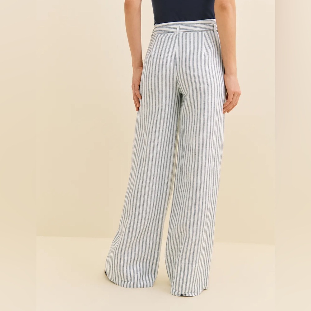 NWT Reformation Banks Linen High Rise Wide Leg Pant Grey - Size 2 - Picture 3 of 6